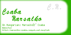 csaba marsalko business card